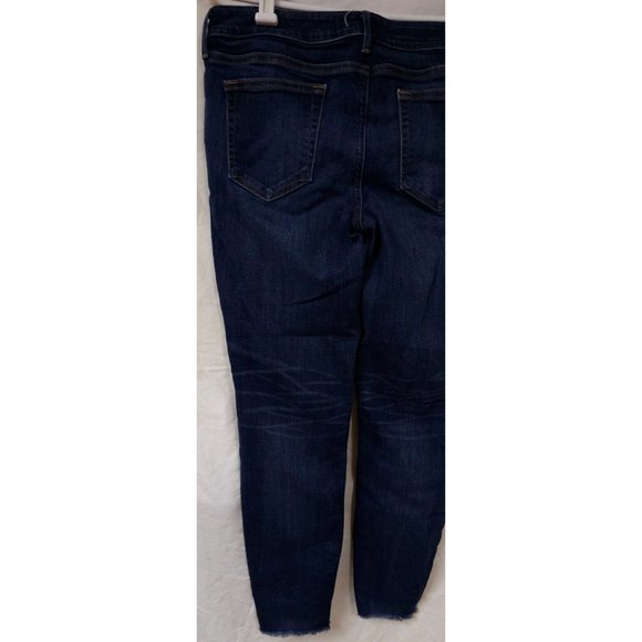 Maurices Womens 31X28 Reg Mid Rise Dark Wash Stretch Skinny Ankle Raw Hem Jeans - Picture 7 of 11
